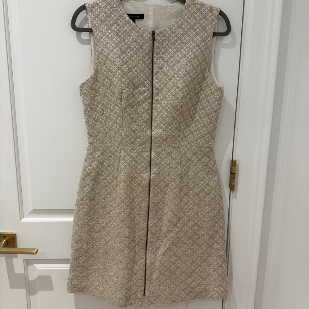 Judith & Charles Cream Textured Mini Dress